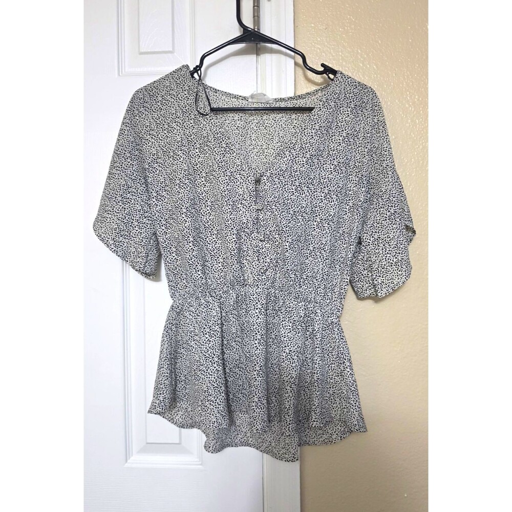 Sienna Sky Black & White Animal Print Round Neck Short Sleeve Romper S